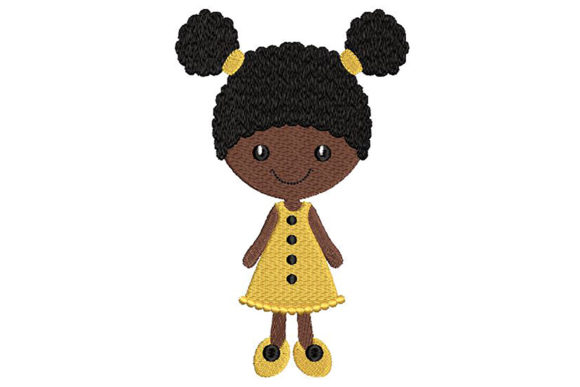 Embroidering Cute Black Girl for Business Merchandise