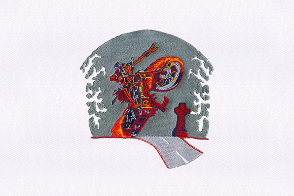 Flaming Chopper Bike Embroidery: A Designer's Craft Fair Review