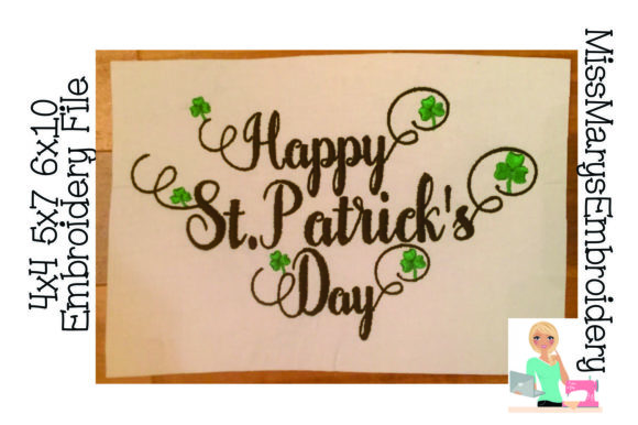 Happy St. Patrick’s Day: A Charm-Filled Embroidery Design for Personalized Gifts