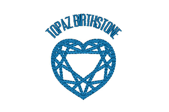 Topaz Birthstone Faceted Heart Embroidery Design Review